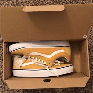 Yellow vans size 7 for a women's never used